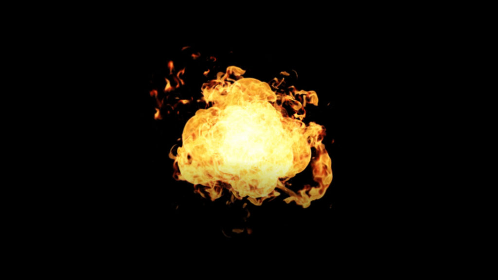 7 explosiones de fuego con fondo transparente
