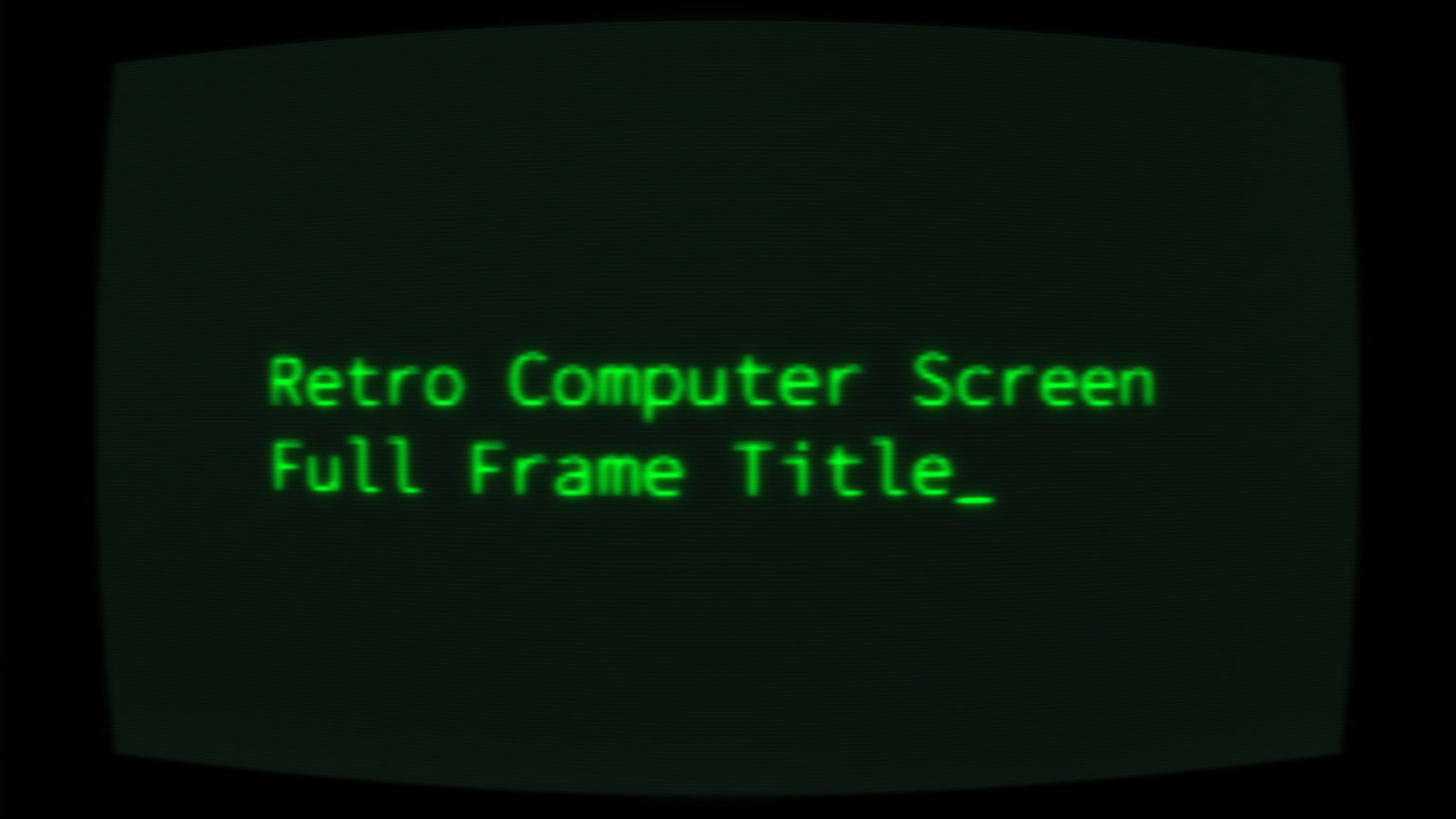 Retro Computer Screen Full Frame Title - MOGRT